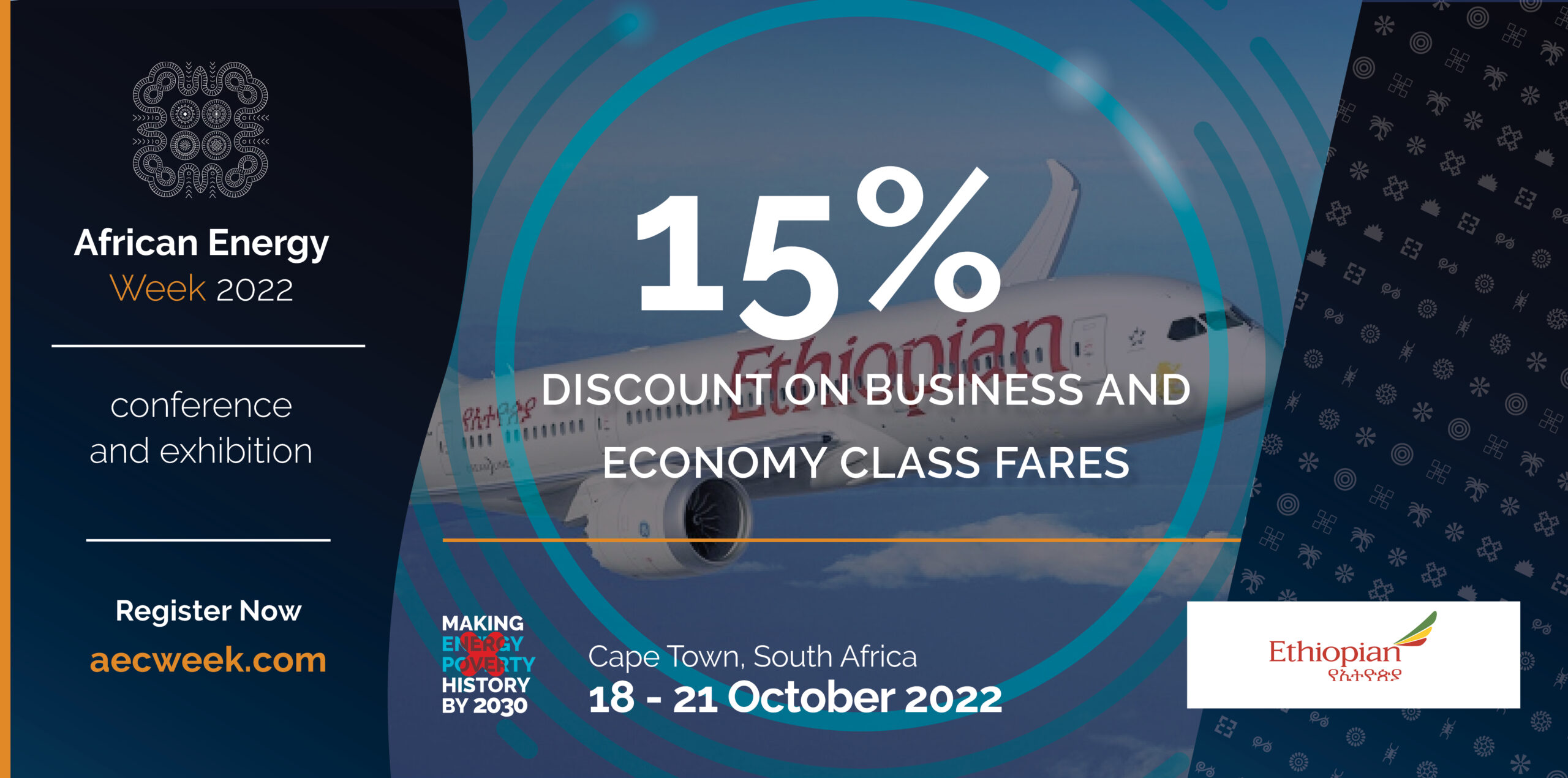 Ethiopian Airlines, the largest Aviation Group in Africa, Offers Exclusive Discounts for Delegates going to African Energy Week 2022 in Cape Town