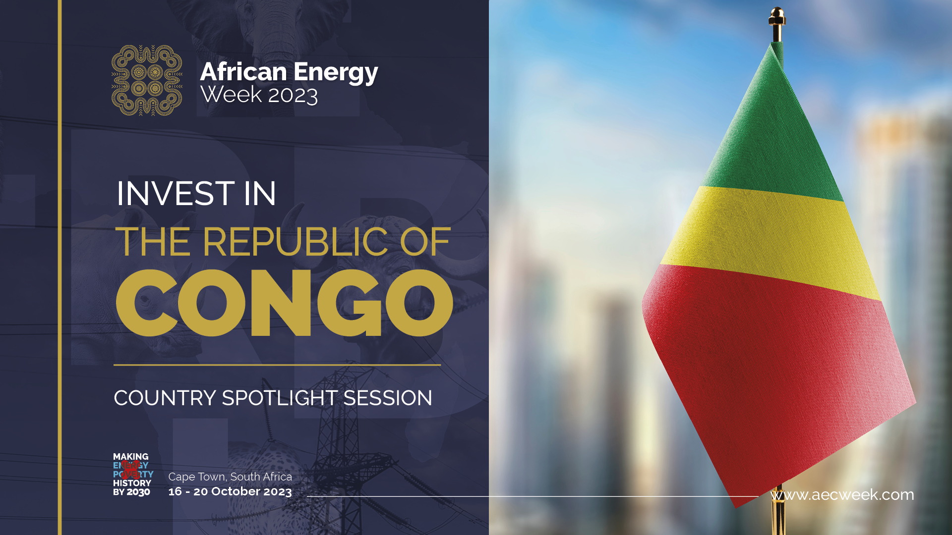 Investir dans les &eacute;nergies de la R&eacute;publique du Congo &agrave; l'occasion de l'AEW 2023 pour pr&eacute;senter les opportunit&eacute;s dans les domaines du p&eacute;trole, du gaz et des &eacute;nergies renouvelables