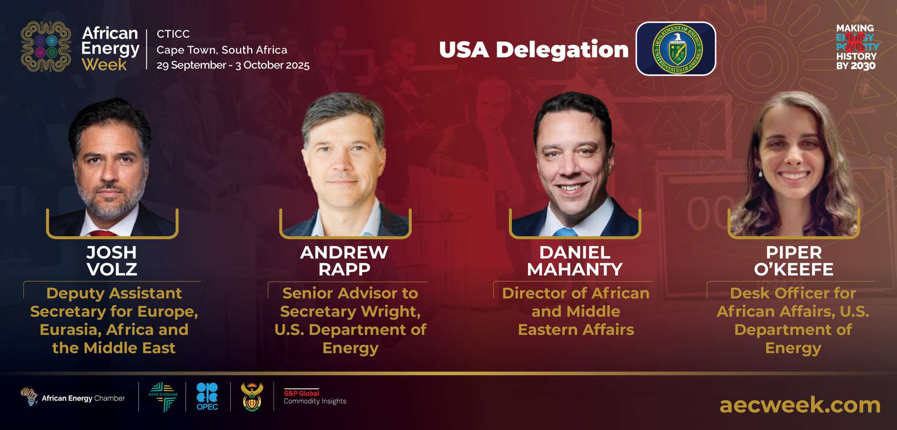 High-level Delegation from the U.S. Department of Energy Set to Enhance Collaboration with Africa's Energy Sector at AEW 2025